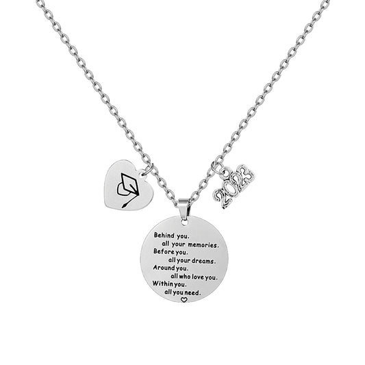 2023 Graduation Inspirational Stainless Steel Necklace